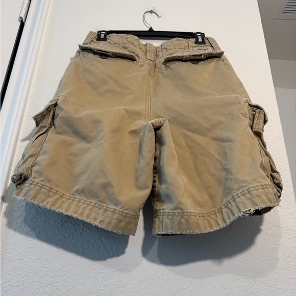 Abercrombie & Fitch Paratrooper Shorts Mens 28 Khaki Vintage Y2K Heavy Cargo - Picture 7 of 11